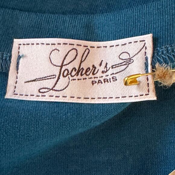 Locher's Paris Size Large Teal Embroidered I Ain't Your Effen Sweetheart Shirt - Picture 9 of 10